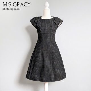 M'S GRACY - M'S GRACY*フリルリボンデニムワンピースの通販|ラクマ