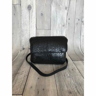 正規 品質保証!本物【美品 】高級 マット クロコダイル ショルダー