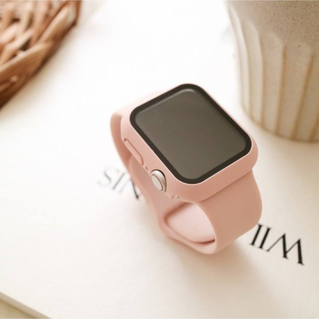 Apple Watch(アップルウォッチ)のSALE★ピンク アップルウォッチ Apple watch バンド カバー メンズの時計(ラバーベルト)の商品写真