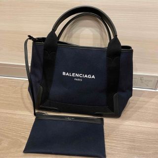 バレンシアガ(Balenciaga)の【美品】バレンシアガ　ネイビーカバス スモールトート　ネイビー(トートバッグ)