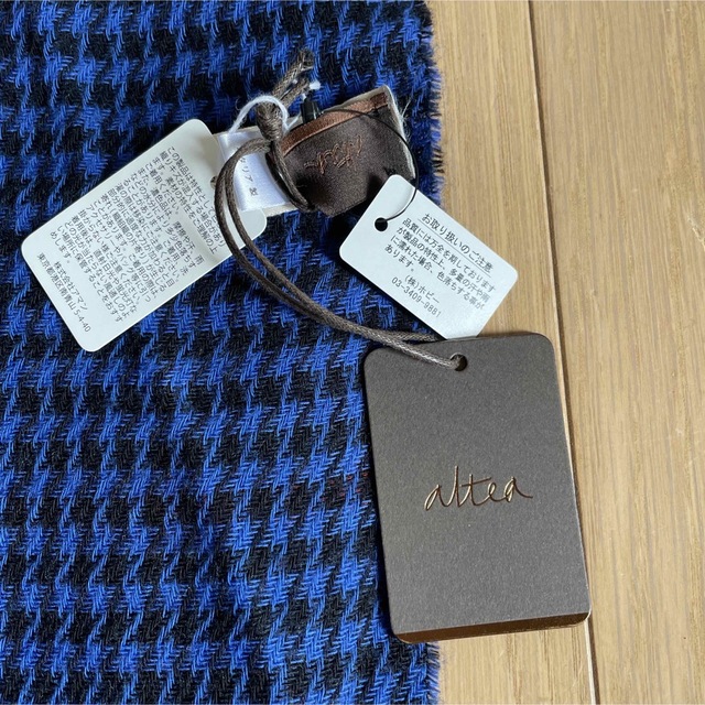 ALTEA(アルテア)のビームスで購入　アルテア　Altea 2面柄　大判ストール　新品　ブルー メンズのファッション小物(ストール)の商品写真
