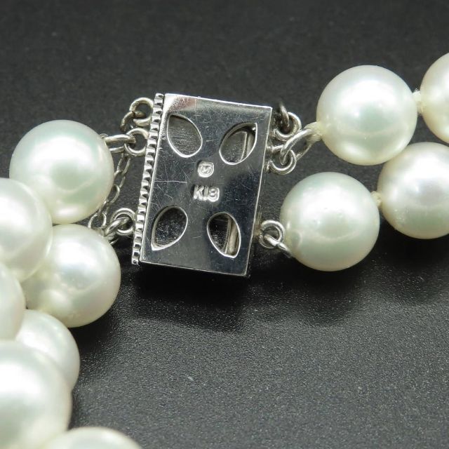 MIKIMOTO(ミキモト)の極希少 美品 ミキモト 2連 パール ホワイトゴールド ブレスレット AA173 レディースのアクセサリー(ブレスレット/バングル)の商品写真