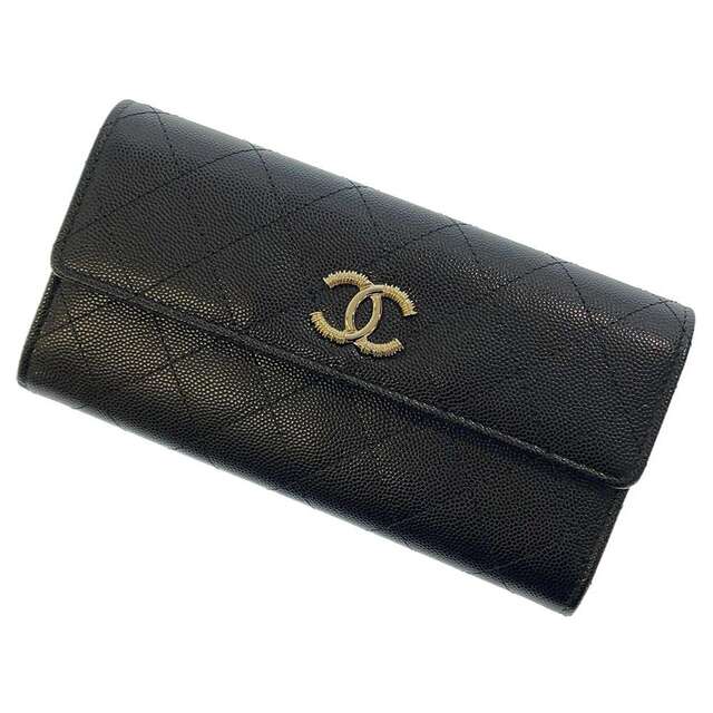 人気定番の CHANEL - シャネル 長財布 マトラッセ ココマーク キャビア