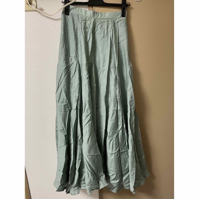 meri ミーリー マキシフレアスカート グリーン レディースのスカート(ロングスカート)の商品写真