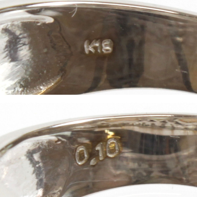美品『USED』 K18/ダイヤモンド  ハート リング・指輪 ダイヤモンド 0.10ct 5.5g 12号