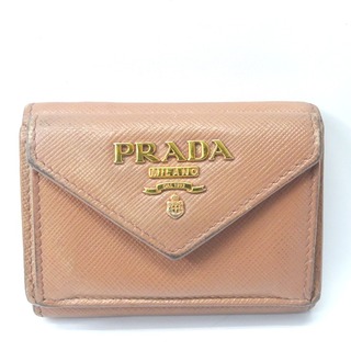 プラダ(PRADA)のプラダ 三つ折り財布 1MH021 レザー ベージュ系 レディース PRADA Ft580702 中古(財布)