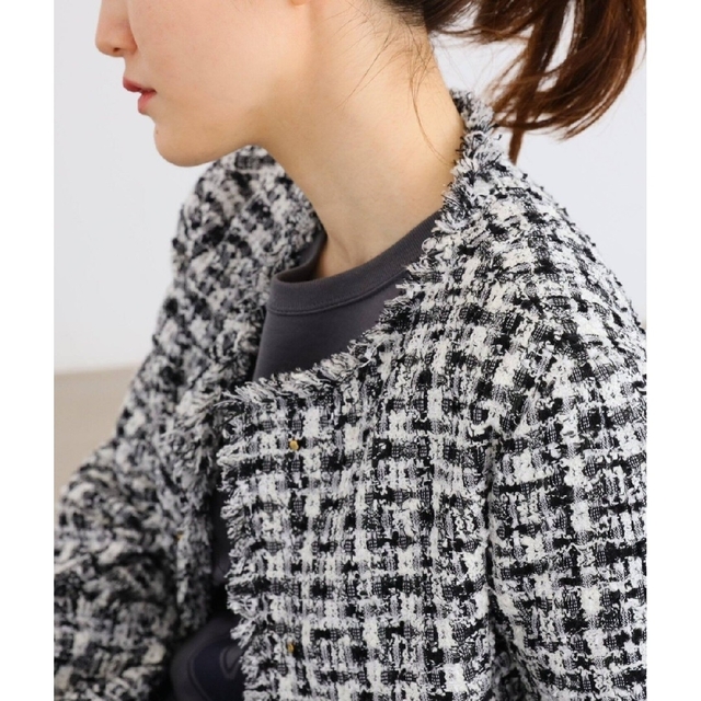 IENA(イエナ)の【HINYANKO様専用】IENA Marin Tweed ジャケット .S レディースのジャケット/アウター(ノーカラージャケット)の商品写真