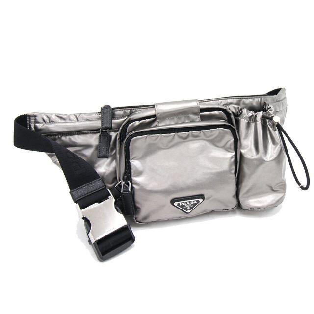 期間限定お試し価格】 プラダ - PRADA ウエストポーチ 中古 シルバー