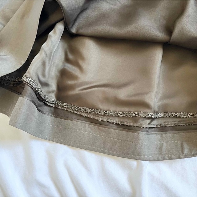 FOXEY スカート ティアドロップ 38 エスプレッソ シルクウール38367
