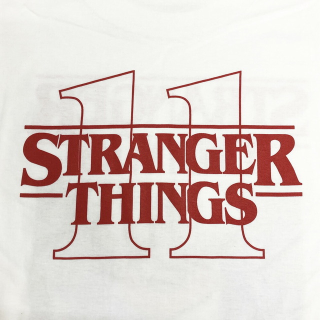 ストレンジャー・シングス STRANGER THINGS イレブン EGGO THIEF プリント ロンT 長袖 ロングスリーブ Tシャツ サイズ：Men's XL位 ホワイト 新品