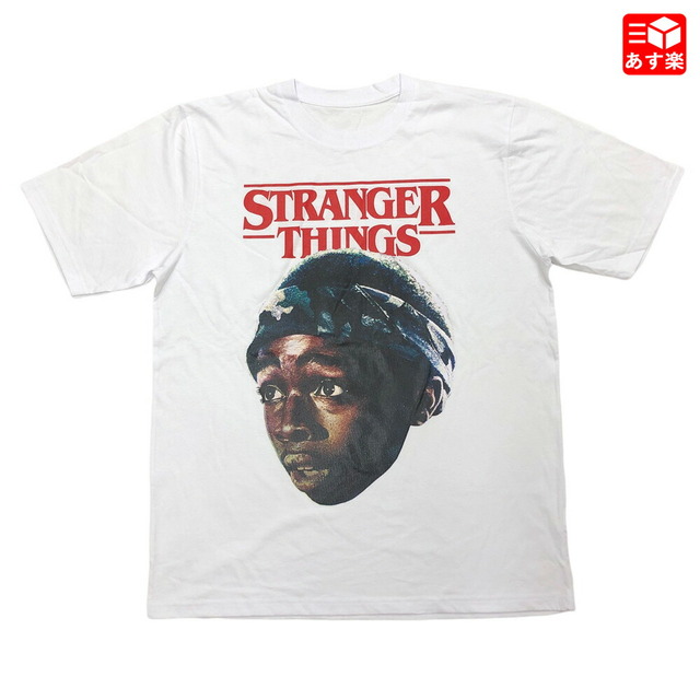 ストレンジャー・シングス STRANGER THINGS ルーカス・シンクレア フェイスプリント Tシャツ 半袖 サイズ：Men's XL位 ホワイト 新品