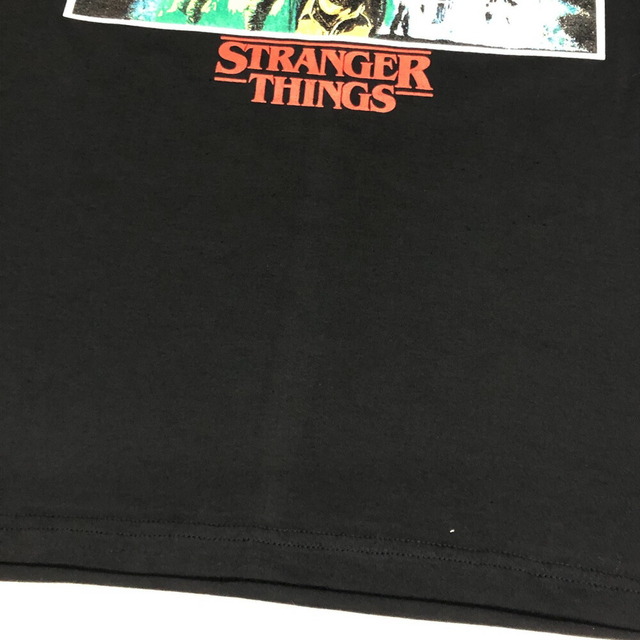 ストレンジャー・シングス STRANGER THINGS プリント ロンT 長袖 ロングスリーブ Tシャツ サイズ：Men's XL位 ブラック 新品