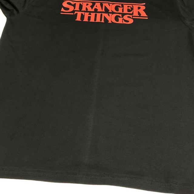 ストレンジャー・シングス STRANGER THINGS プリント ロンT 長袖 ロングスリーブ Tシャツ サイズ：Men's XL位 ブラック 新品