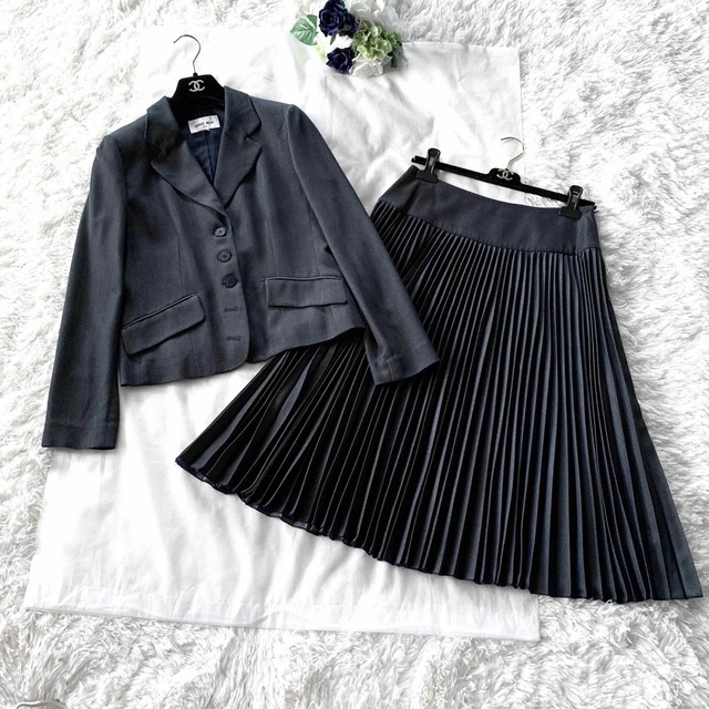新品同様‼️HANAE MORI アコーディオンプリーツ セットアップスーツ-