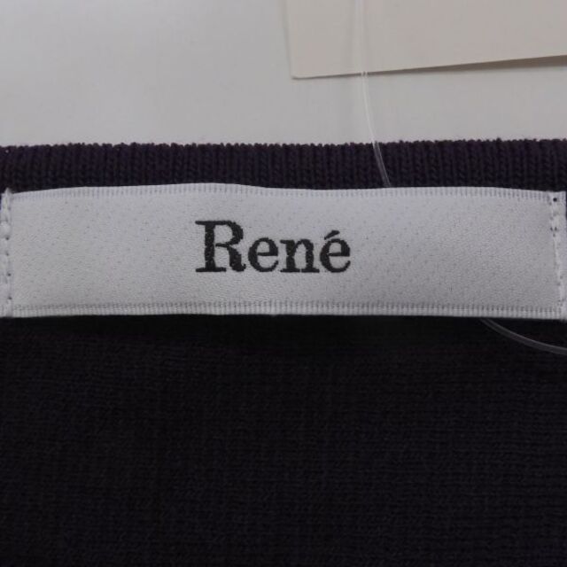 René(ルネ)の美品 Rene ルネ 6132750 Beauty Knit Dress ニットワンピース 1点 パープル 34(7号相当） レーヨン､ポリエステル 半袖 ひざ丈 レディース AC1122A59  レディースのワンピース(ミニワンピース)の商品写真