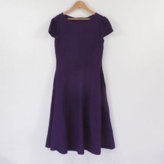 ルネ(René)の美品 Rene ルネ 6132750 Beauty Knit Dress ニットワンピース 1点 パープル 34(7号相当） レーヨン､ポリエステル 半袖 ひざ丈 レディース AC1122A59 (ミニワンピース)