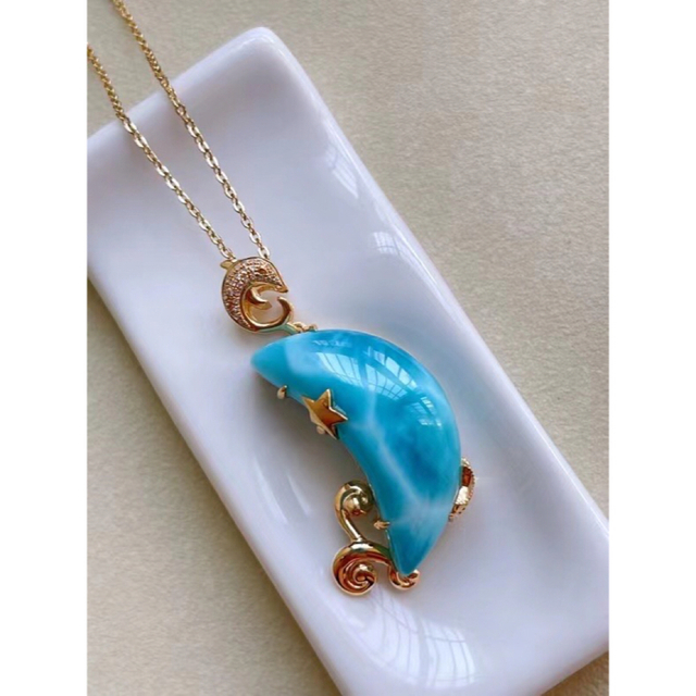 サイズ交換OK】 ⭐︎【天然】ラリマー 8.5g k18 ペンダントトップ
