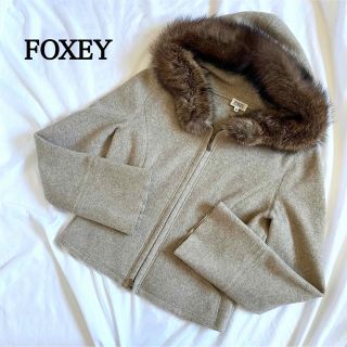 FOXEY - FOXEY ストレッチベロアパーカー 40 ブラック の通販｜ラクマ