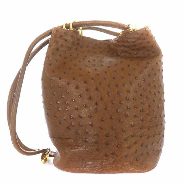 シルプラ Scilpra ショルダーバッグ レザー オーストリッチ 茶