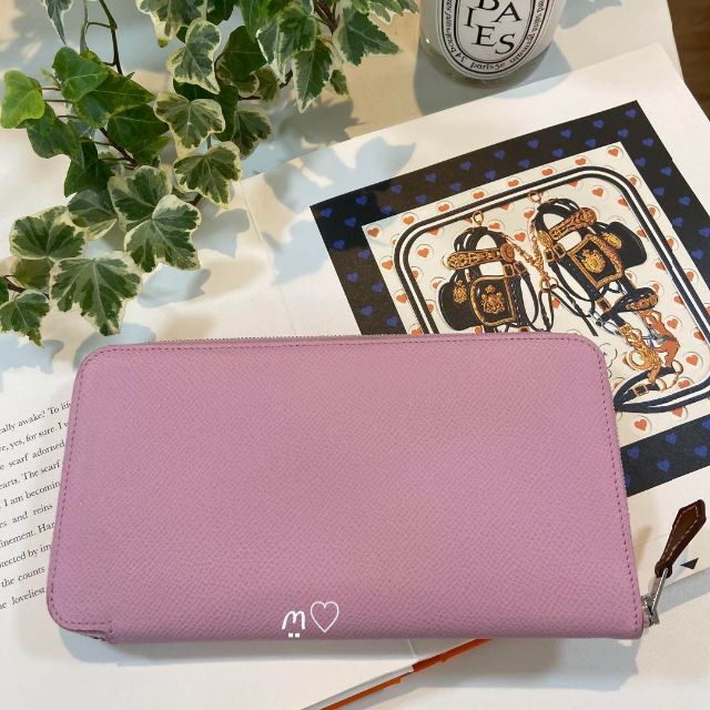 HERMES アザップシルクインロング 長財布 モーヴシルベストル 赤道直下