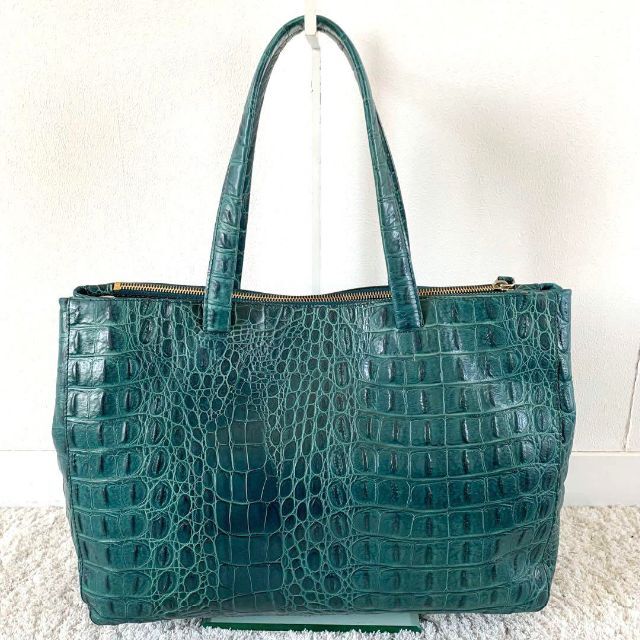 Furla - 良品✨フルラ 大容量 トート レザー クロコ型押し ターコイズ ...
