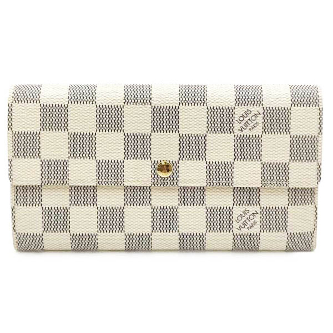 美品 セール LOUIS VUITTON ルイ・ヴィトン N61735 ポルトフォイユ・サラ 長財布 財布 ウォレット ダミエ・アズール