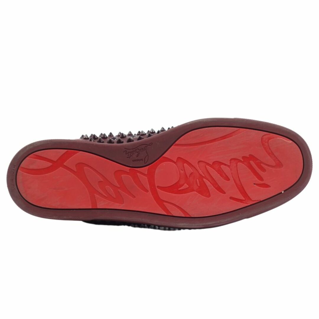 美品 クリスチャンルブタン Christian Louboutin スニーカー LOUIS SPIKES ハイカット カーフレザー シューズ 靴 メンズ 42(27cm相当) ボルドー