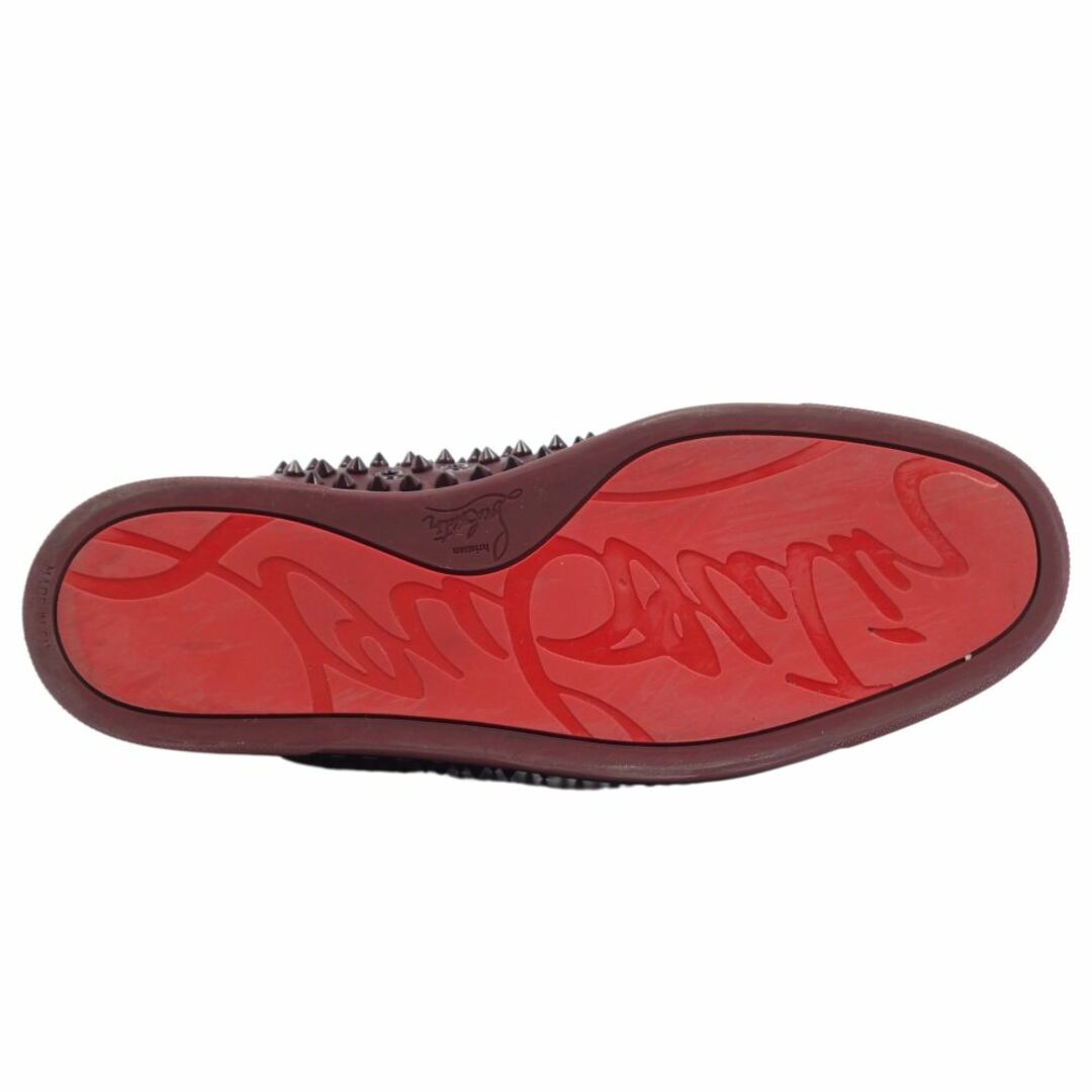 美品 クリスチャンルブタン Christian Louboutin スニーカー LOUIS SPIKES ハイカット カーフレザー シューズ 靴  メンズ 42(27cm相当) ボルドー