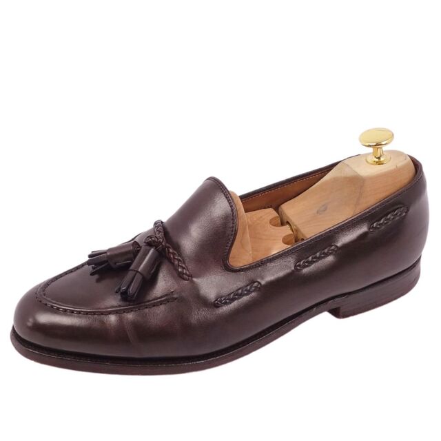 クロケット&ジョーンズ Crockett&Jones ローファー LANGHAM ランガム タッセル カーフレザー シューズ 革靴 メンズ 7 1/2(26cm相当) ブラウン