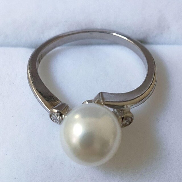 MIKIMOTO(ミキモト)のミキモト ダイヤモンド×パール リング K14WG 7.8mm 2.7g レディースのアクセサリー(リング(指輪))の商品写真