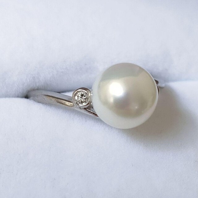 MIKIMOTO(ミキモト)のミキモト ダイヤモンド×パール リング K14WG 7.8mm 2.7g レディースのアクセサリー(リング(指輪))の商品写真