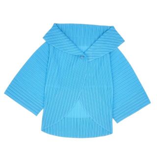 プリーツプリーズイッセイミヤケ(PLEATS PLEASE ISSEY MIYAKE)のプリーツプリーズ イッセイミヤケ PLEATS PLEASE ジャケット 七分袖 プリーツ トップス 無地 アウター レディース フリー(M相当) ブルー(その他)