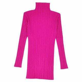 プリーツプリーズイッセイミヤケ(PLEATS PLEASE ISSEY MIYAKE)の美品 プリーツプリーズ イッセイミヤケ PLEATS PLEASE シャツ ブラウス ロングスリーブ ハイネック プリーツ トップス レディース 4(LL相当) ピンク(シャツ/ブラウス(長袖/七分))