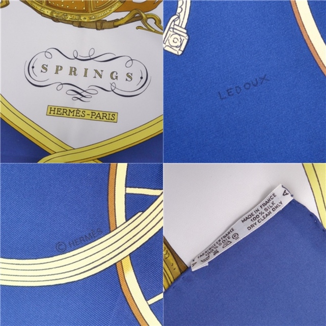 美品 エルメス HERMES スカーフ カレ90 SPRINGS スプリング シルク100