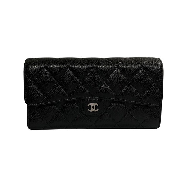 殿堂 保存袋付 保存箱 美品 極 - CHANEL カード 68928 ブラック 長財布