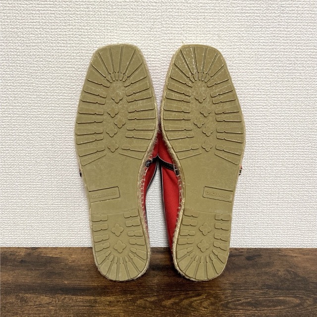 新品未使用 ディースクエアード DSQUARED2 エスパドリーユ 42 レッド