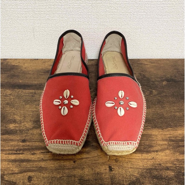 新品未使用 ディースクエアード DSQUARED2 エスパドリーユ 42 レッド