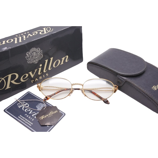 Revillon PARIS レヴィヨン レビヨン パリ メガネ 眼鏡 5418 COL 8 テンプル ゴールド ブラウン メンズ 中古 良好 26024