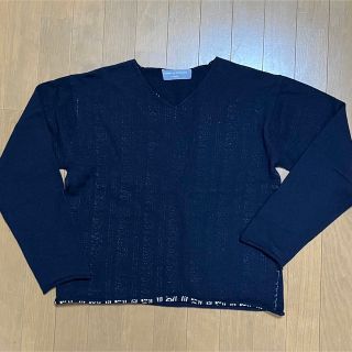 コムデギャルソン(COMME des GARCONS)のコムデギャルソン　オム　ニットセーター　M 紺色(ニット/セーター)