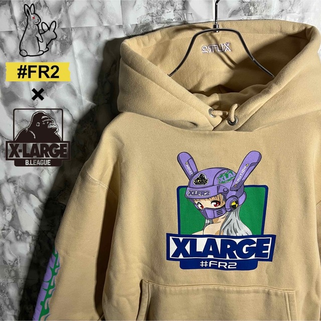 限定コラボ】FR2 XLARGE パーカー パイルロゴ 気象デザイン 入手困難