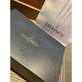 マイセン(MEISSEN)のMeissen◆波の戯れ ホワイト ティーカップ＆ソーサー （紙袋＆リボン付き）(グラス/カップ)