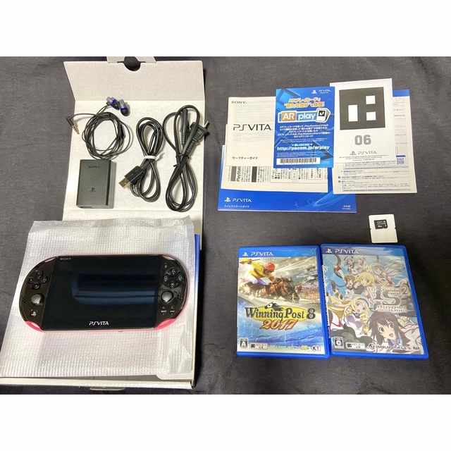 PS vita ピンクブラック　PCH2000箱付きVita専用ヘッドセット付携帯用ゲーム機本体