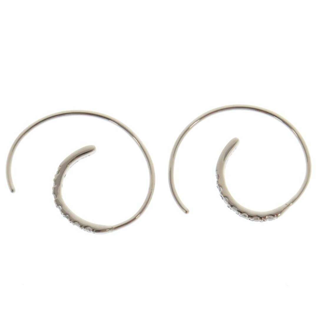 フック ピアス ダイヤモンド 計0.14ct K18WGホワイトゴールド