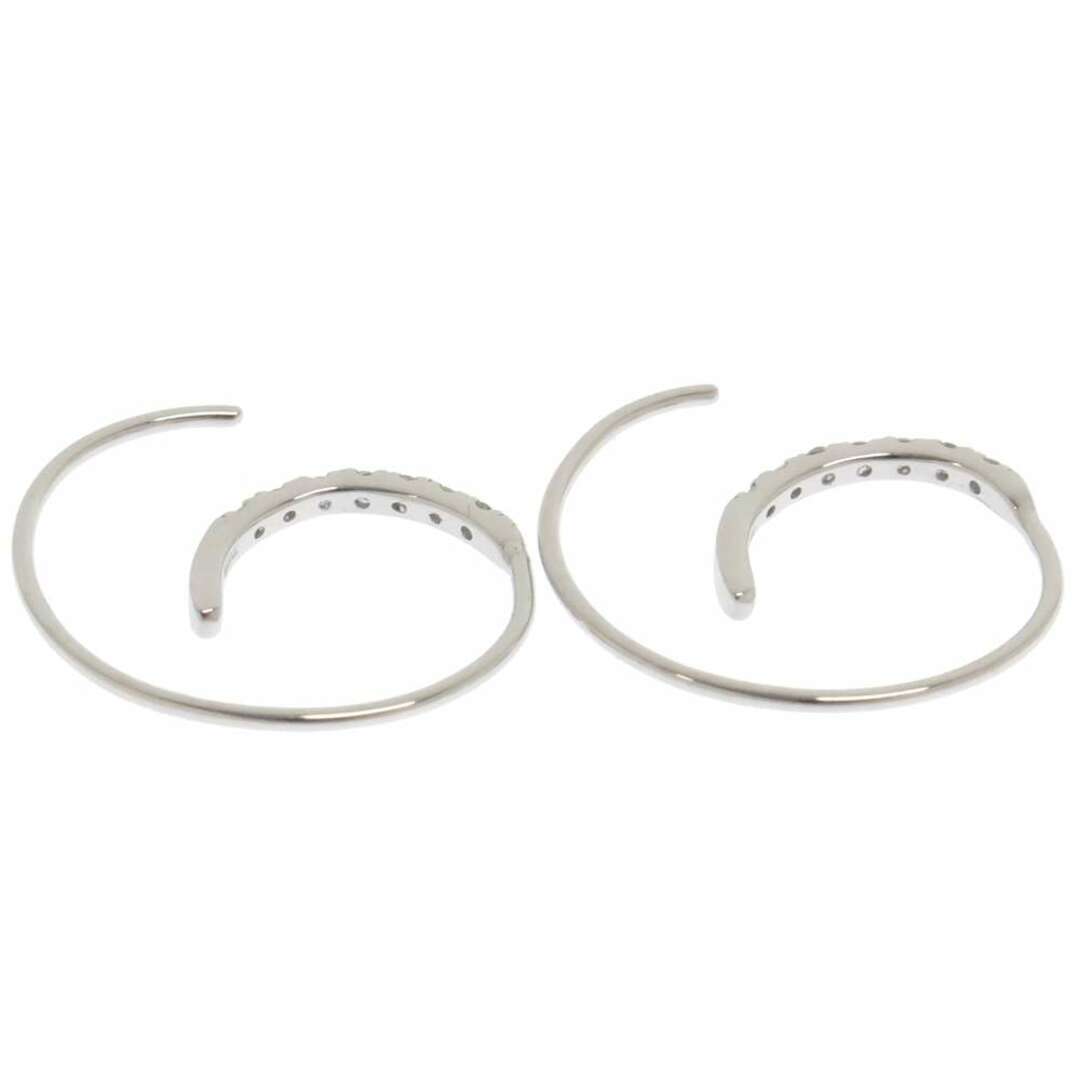 フック ピアス ダイヤモンド 計0.14ct K18WGホワイトゴールド
