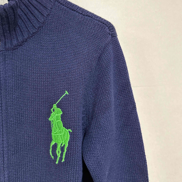 POLO RALPH LAUREN(ポロラルフローレン)のラルフローレン　ニットジャケット　ビッグポニー刺繍 メンズのトップス(ニット/セーター)の商品写真