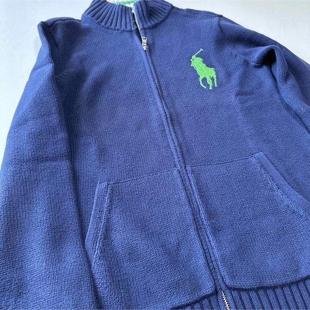 POLO RALPH LAUREN(ポロラルフローレン)のラルフローレン　ニットジャケット　ビッグポニー刺繍 メンズのトップス(ニット/セーター)の商品写真