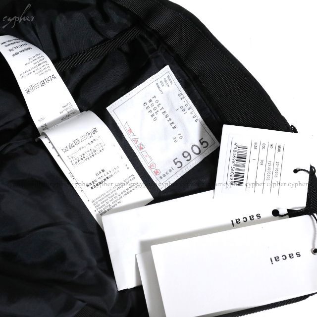 sacai(サカイ)の1 新品 sacai SUITING PANTS 黒 サカイ スーチング パンツ レディースのパンツ(その他)の商品写真