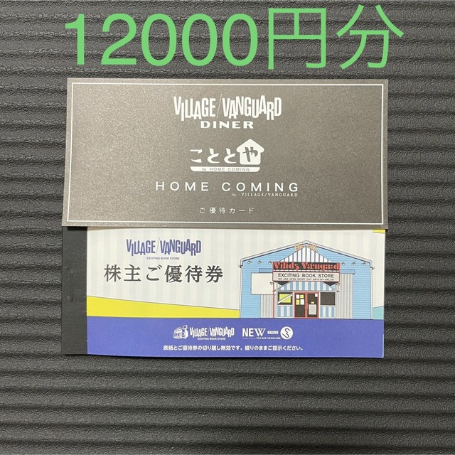 ヴィレッジヴァンガード　株主優待券 12,000円分 チケットの優待券/割引券(ショッピング)の商品写真