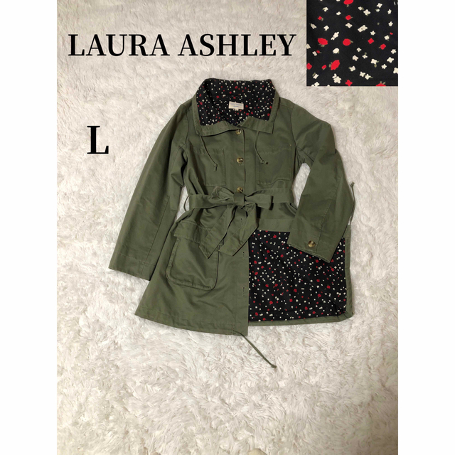 LAURA ASHLEY  ローラアシュレイ  トレンチコート　花柄　L