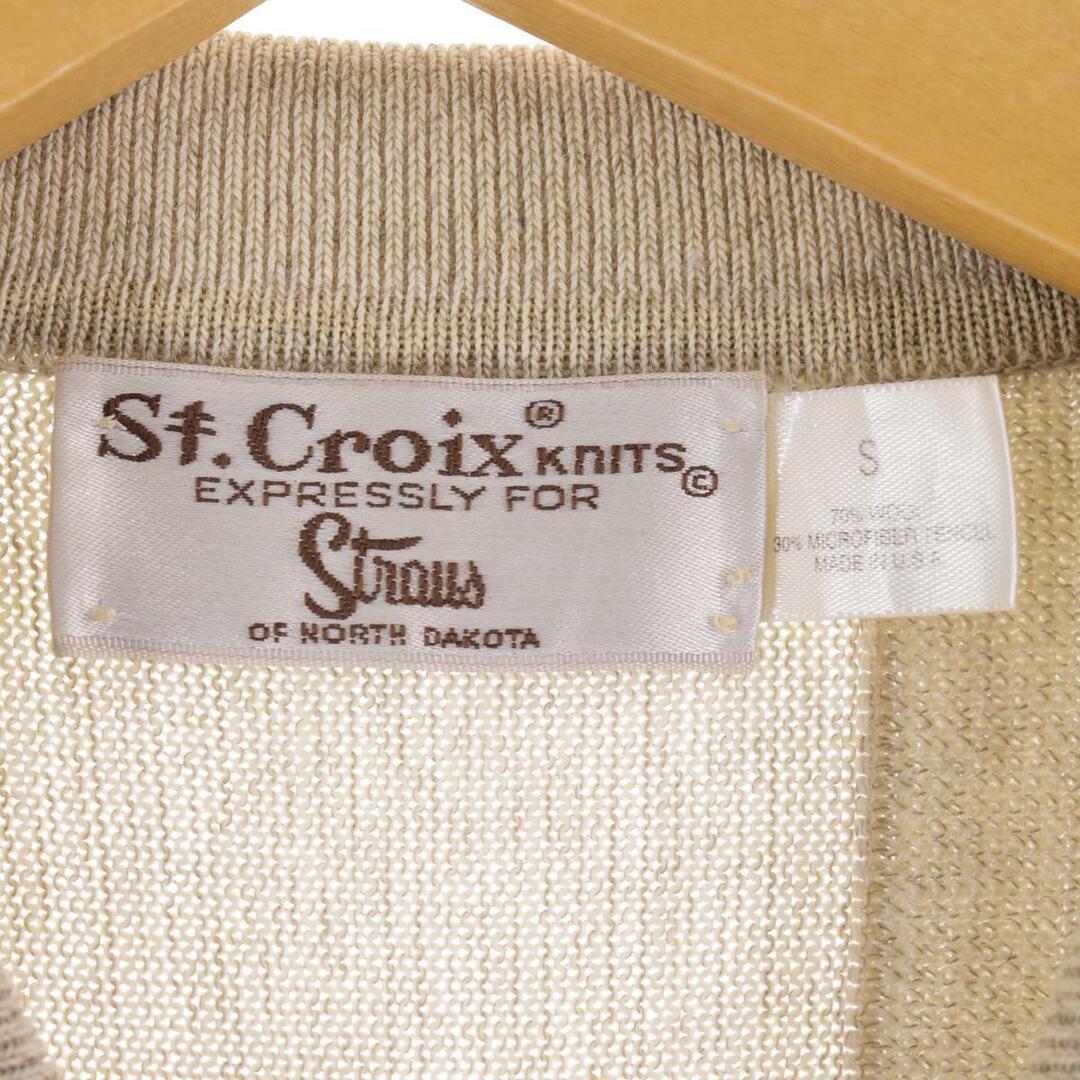 st Croix knits 襟付き 総柄 ウールニットセーター USA製 メンズM /eaa312367 2